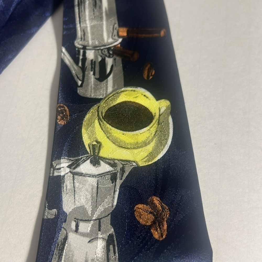 👔A. Rogers blue tie coffee lovers design - Picture 9 of 11